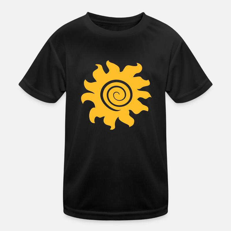 sonne - Kinder Funktions-T-Shirt - Schwarz