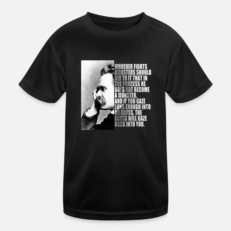 NIETZSCHE PHRASE - Kids Functional T-Shirt - black