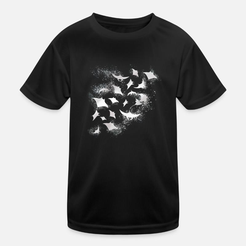 rays,swarm of rays,white,sea,graffiti,painting, Kids Functional T-Shirt