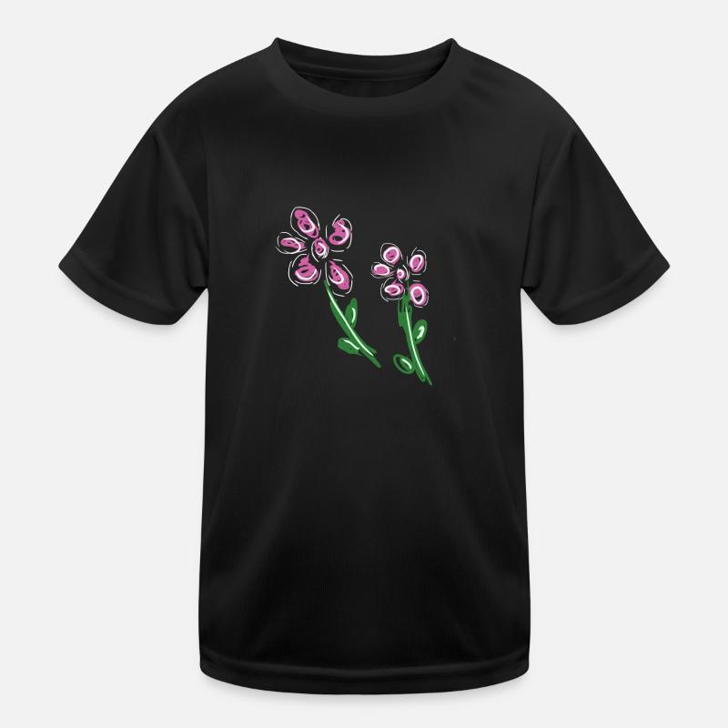 blumen blume - Kinder Funktions-T-Shirt - Schwarz