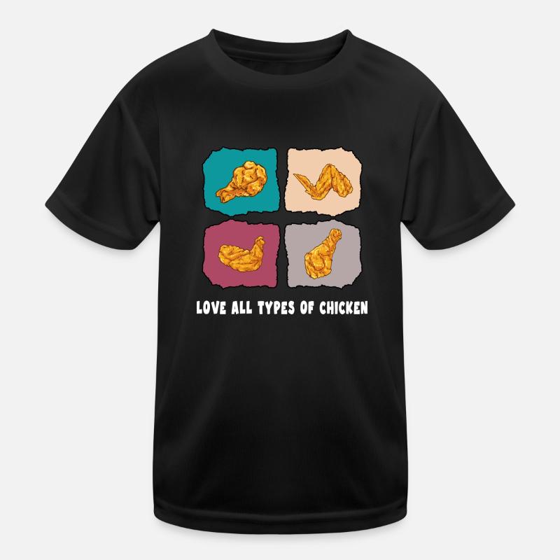hühner "types pf chicken" chickenwings Kinder Funktions-T-Shirt