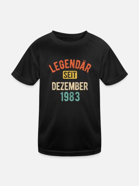 40. Geburtstag Geschenk 40 Jahre Legendär seit Dez - Kinder Funktions-T-Shirt - Schwarz - Vorne