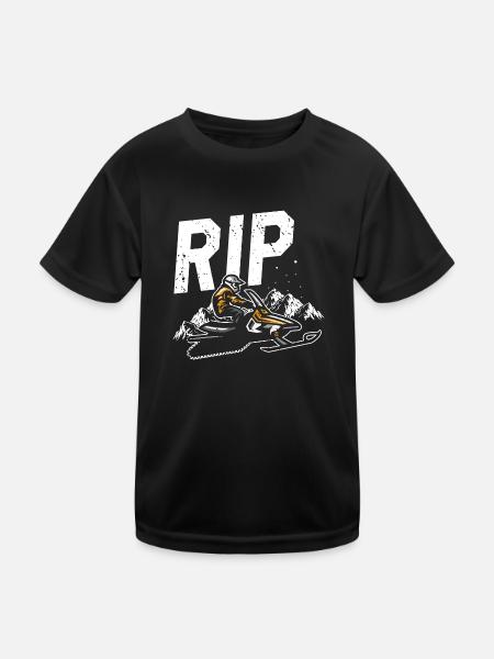 Conception de motoneigistes et de motoneiges - T-shirt sport Enfant - noir - Devant