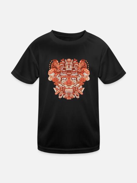 Motiv Inka - Kinder Funktions-T-Shirt - Schwarz