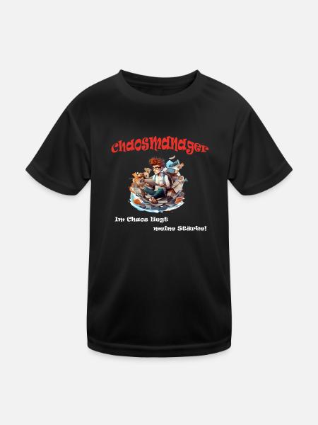 Chaosmanager Im Chaos liegt meine - Kinder Funktions-T-Shirt - Schwarz - Vorne