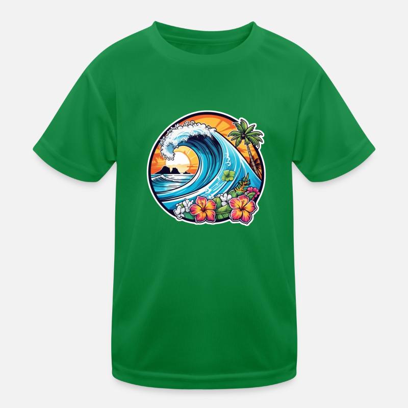 surf plage palmier soleil vacances T-shirt sport Enfant