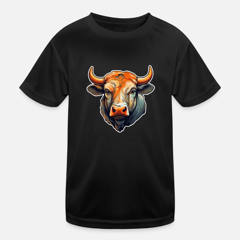 Stierkopf Kinder Funktions-T-Shirt