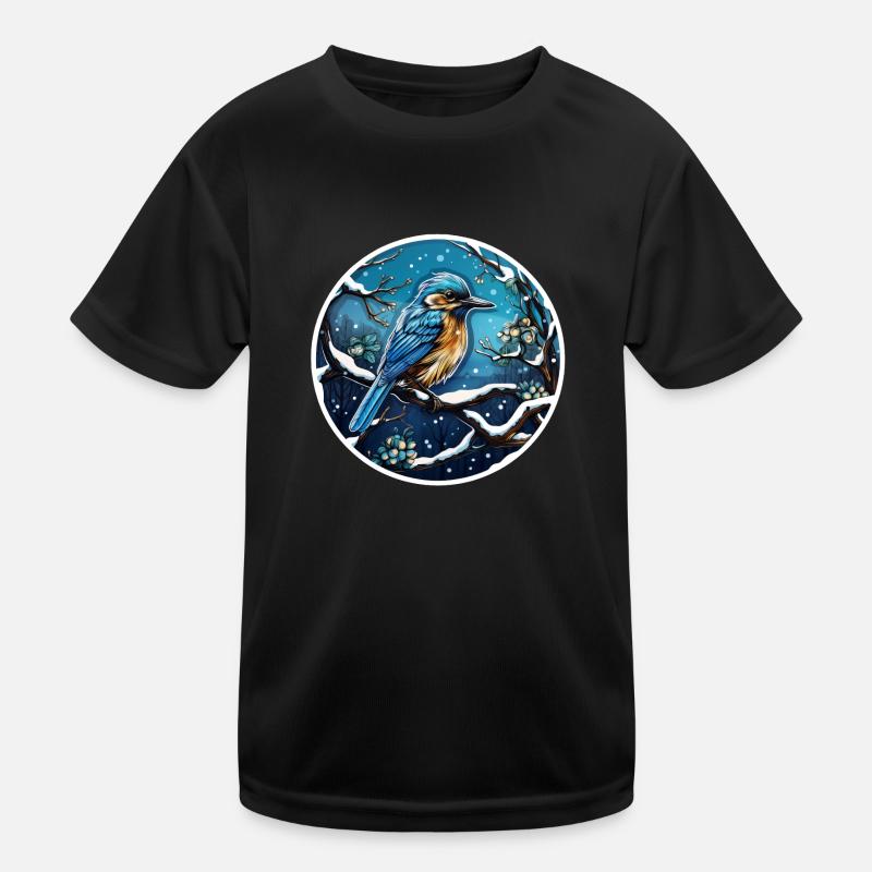 Kleiber im Winter Kinder Funktions-T-Shirt