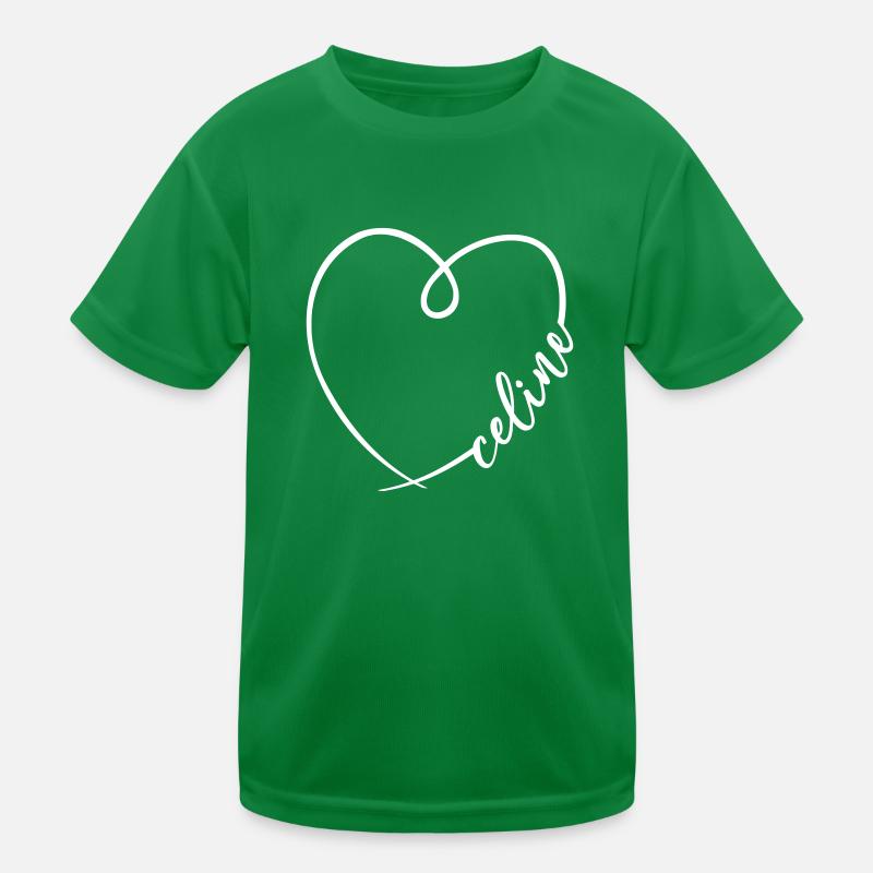 Celine Name Kalligrafie Herz Kinder Funktions-T-Shirt