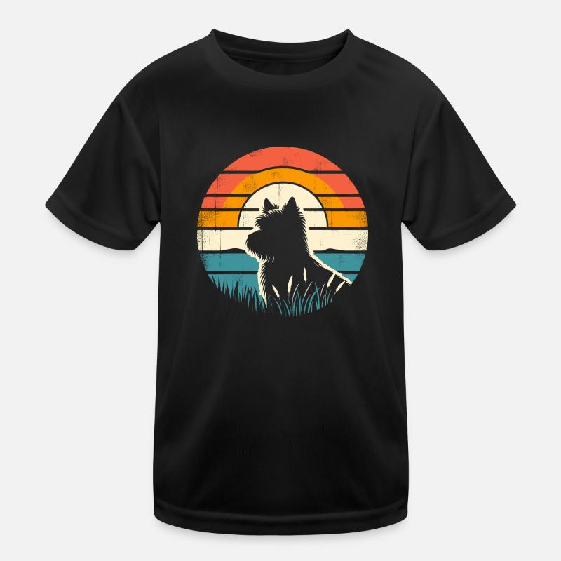 Cairn Terrier Vintage coucher de soleil T-shirt sport Enfant