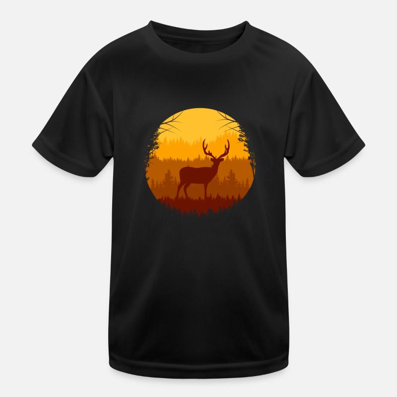 autumn forest and deer Kids Functional T-Shirt
