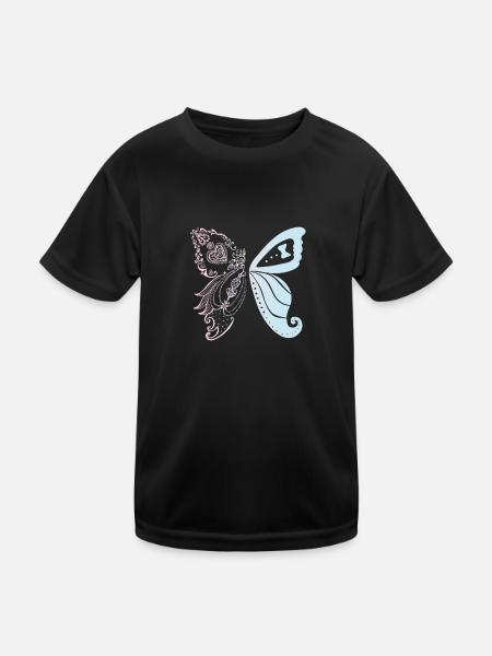Brautpaar als Schmetterling - Kinder Funktions-T-Shirt - Schwarz - Vorne
