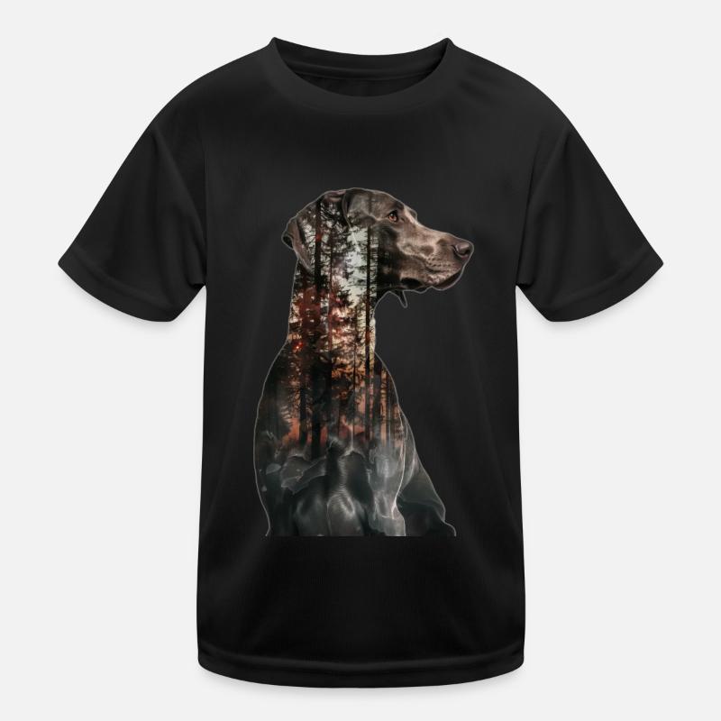 Weimaraner - Kinder Funktions-T-Shirt - Schwarz