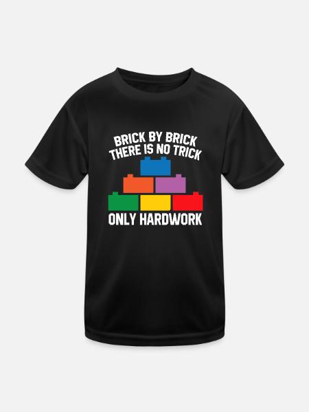 Brick Builder Brick Building Master Builder - Kids Functional T-Shirt - black - Front