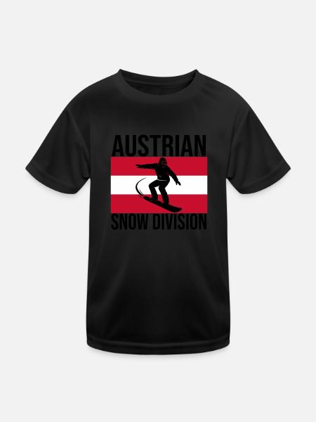 Austrian Snow Division Snowboard Tee - Kids Functional T-Shirt - black