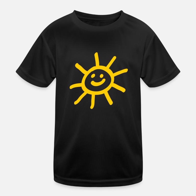 Sonne - Kinder Funktions-T-Shirt - Schwarz