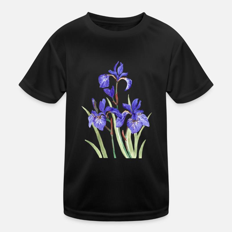 Lila Iris Kinder Funktions-T-Shirt