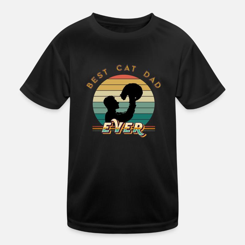 Best Cat Dad Ever Kids Functional T-Shirt