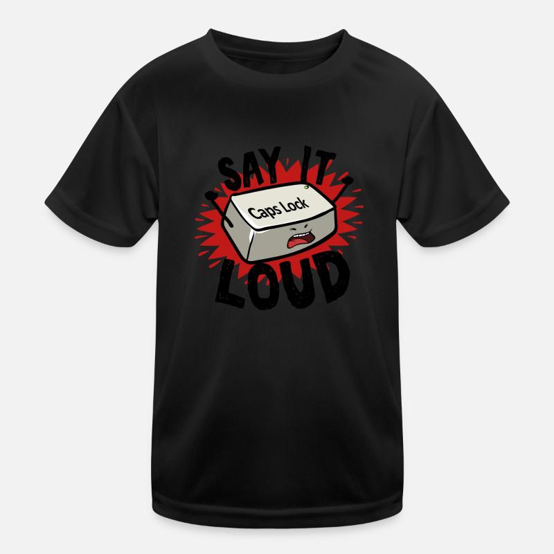 Capslock Keyboard Gift for a Computer Nerd Kids Functional T-Shirt