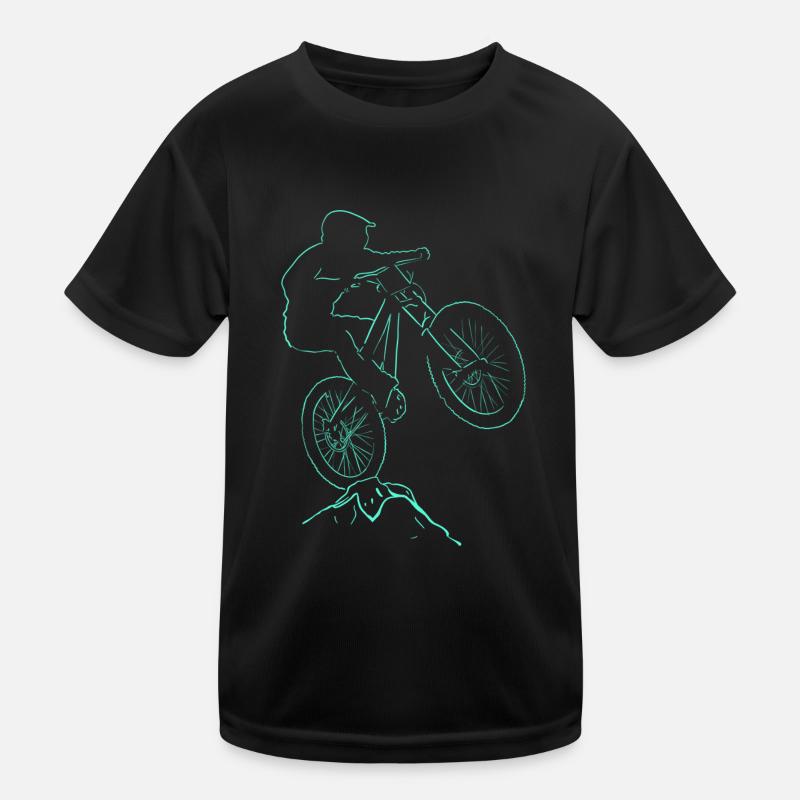 Biker Velo-Abfahrt Kinder Funktions-T-Shirt