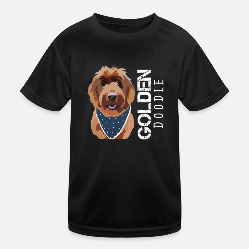 Goldendoodle mit Schriftzug Kinder Funktions-T-Shirt