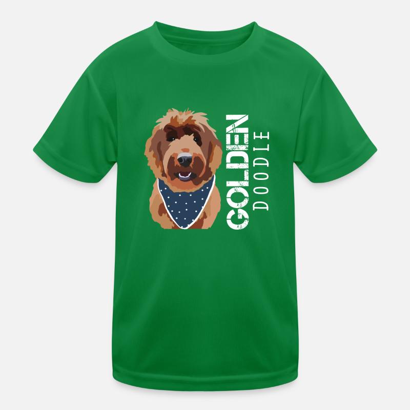 Goldendoodle mit Schriftzug Kinder Funktions-T-Shirt