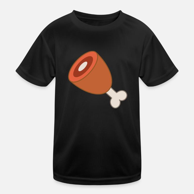 Fleisch Keule - Kinder Funktions-T-Shirt - Schwarz