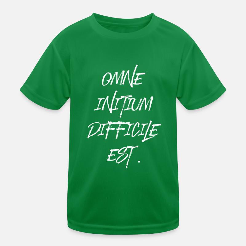 all beginning is difficult Latin quotation scripture Kids Functional T-Shirt