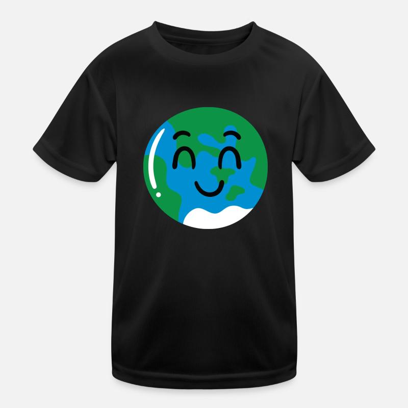 Erde - Kinder Funktions-T-Shirt - Schwarz