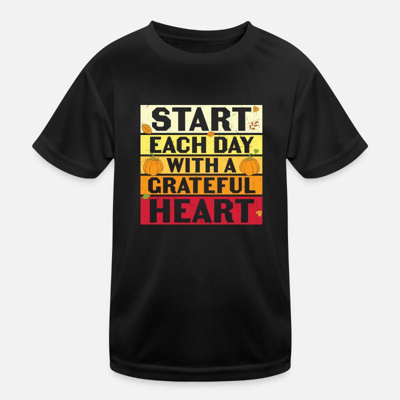 Start Each Day With A - Kids Functional T-Shirt - black