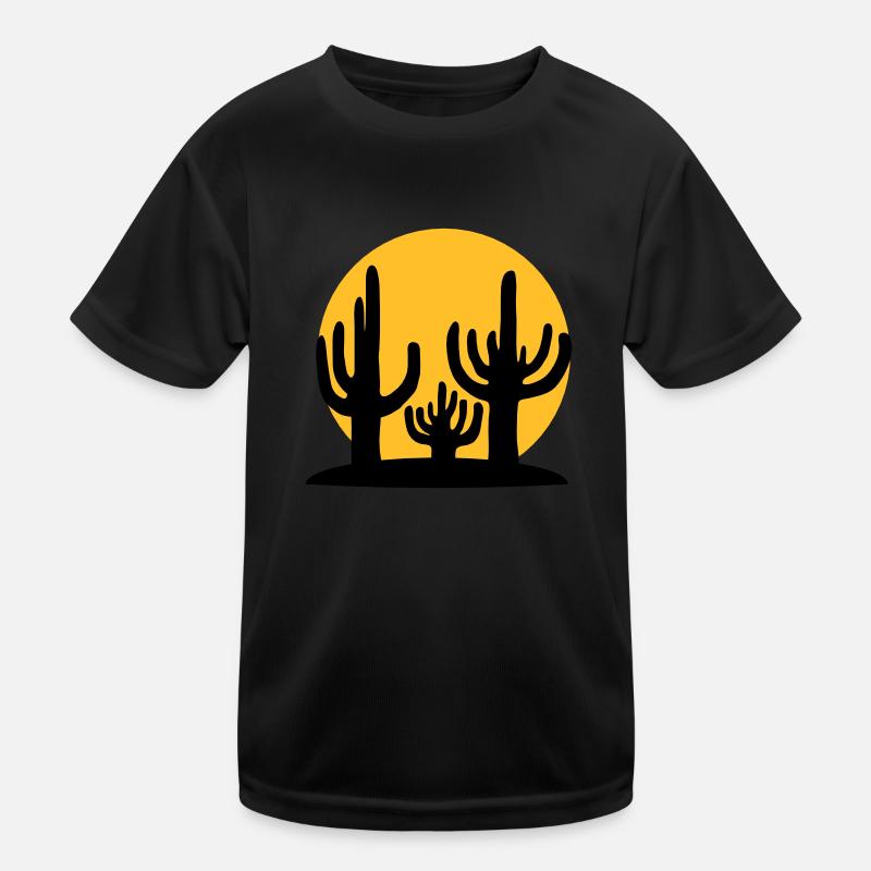 Silhouette Sonne 3 Kakteen Kinder Funktions-T-Shirt