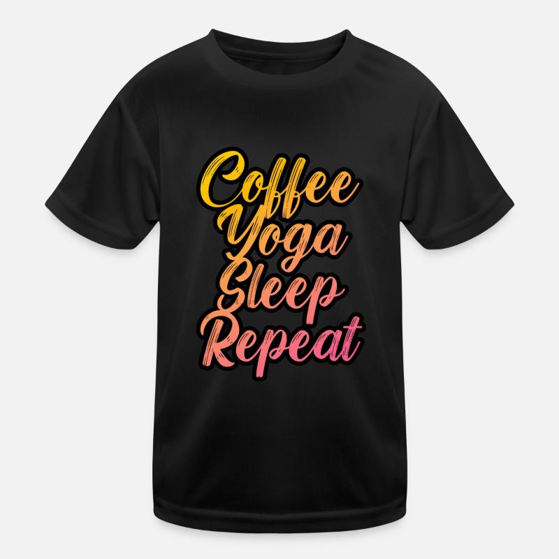 Coffee yoga sleep repeat Kids Functional T-Shirt