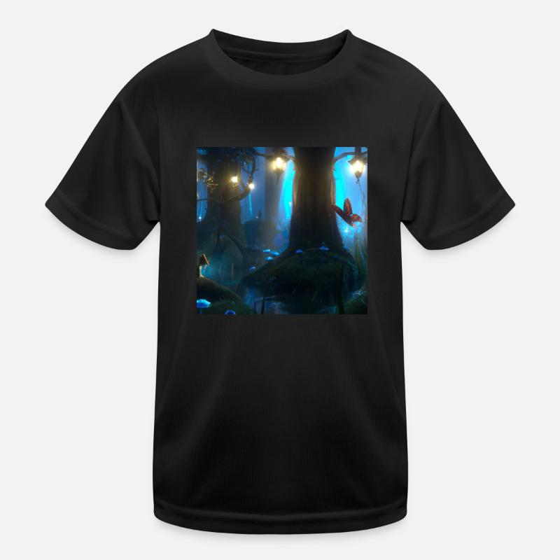 Magical forest - Kids Functional T-Shirt - black