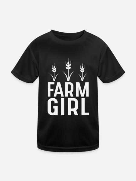 Fille de ferme - T-shirt sport Enfant - noir - Devant