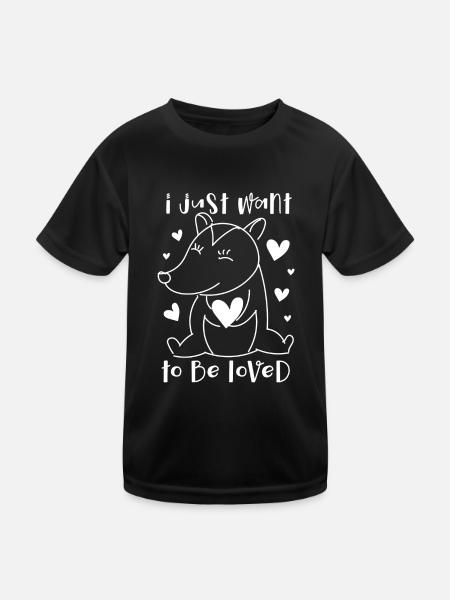 Opossum Love Ironic Saying Cute Opossum Animal - Kids Functional T-Shirt - black - Front