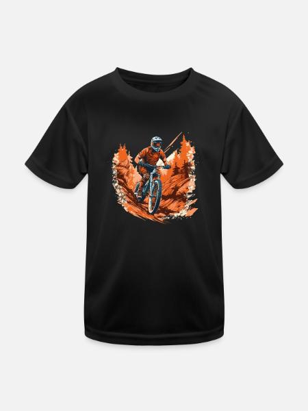 Maillot de descente - T-shirt VTT VTT - T-shirt sport Enfant - noir - Devant