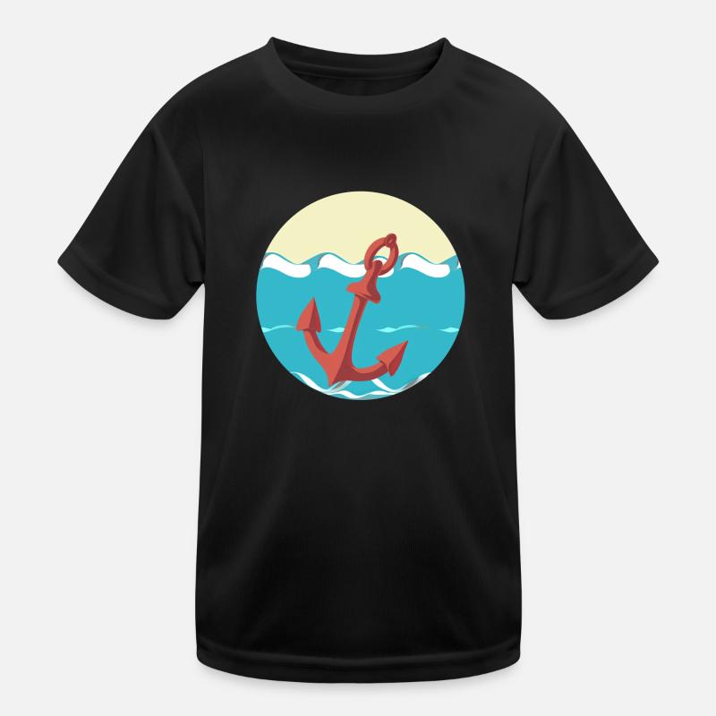 Anchor - Waves Kinder Funktions-T-Shirt