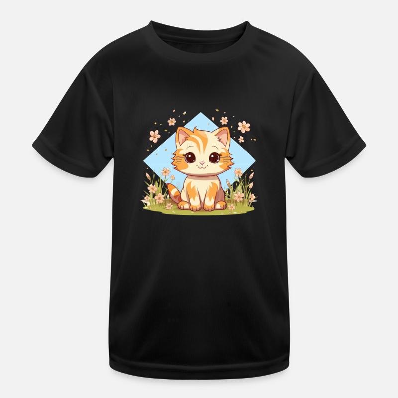 Cat - Kids Functional T-Shirt - black