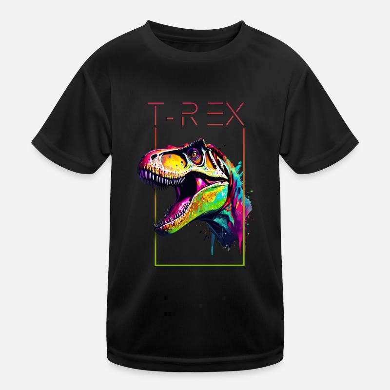 Multicolored T-Rex: Breaking Boundaries Kids Functional T-Shirt
