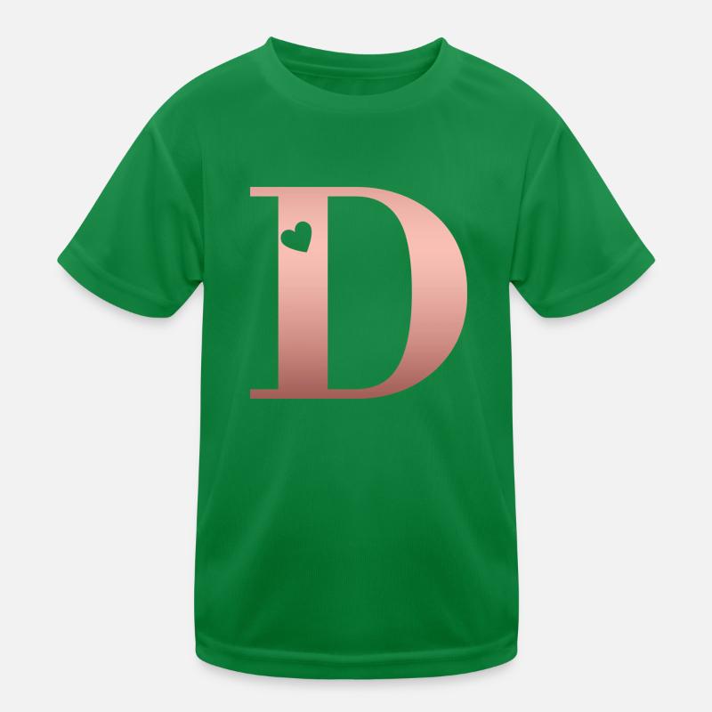 Buchstabe D Roségold Kinder Funktions-T-Shirt