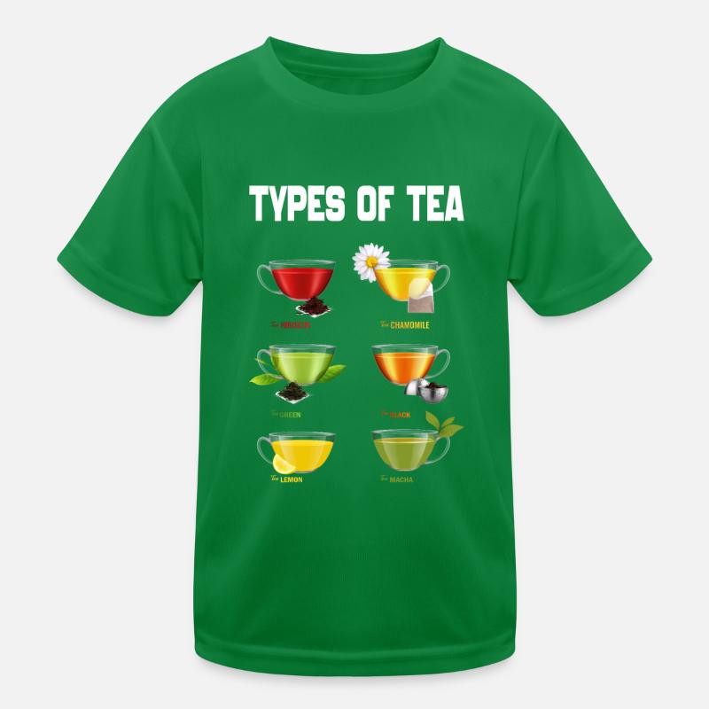 TEA TYPES - Types of Tea Kids Functional T-Shirt