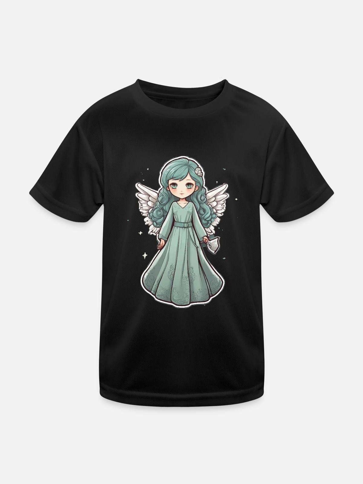 Kleiner Engel - Kinder Funktions-T-Shirt - Schwarz - Vorne