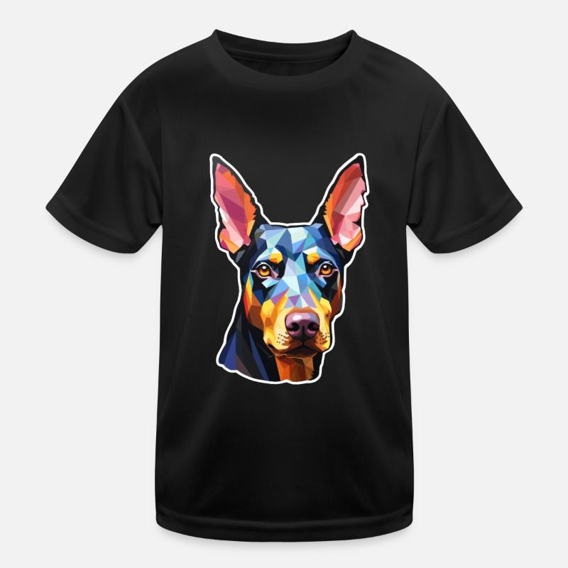 Doberman Pinscher psychedelic Kids Functional T-Shirt
