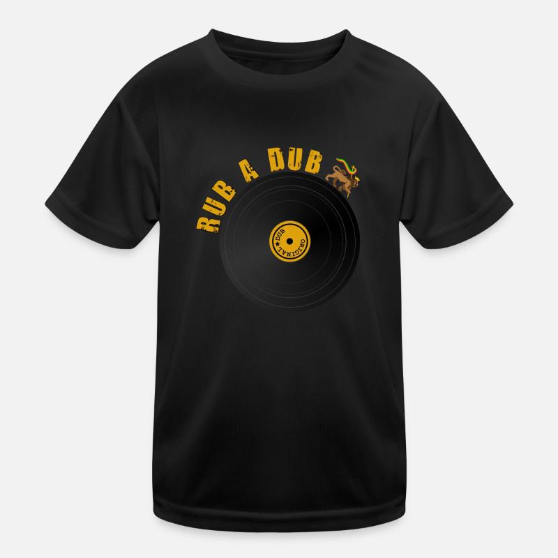 Roots Dub Reggae - Kinder Funktions-T-Shirt - Schwarz