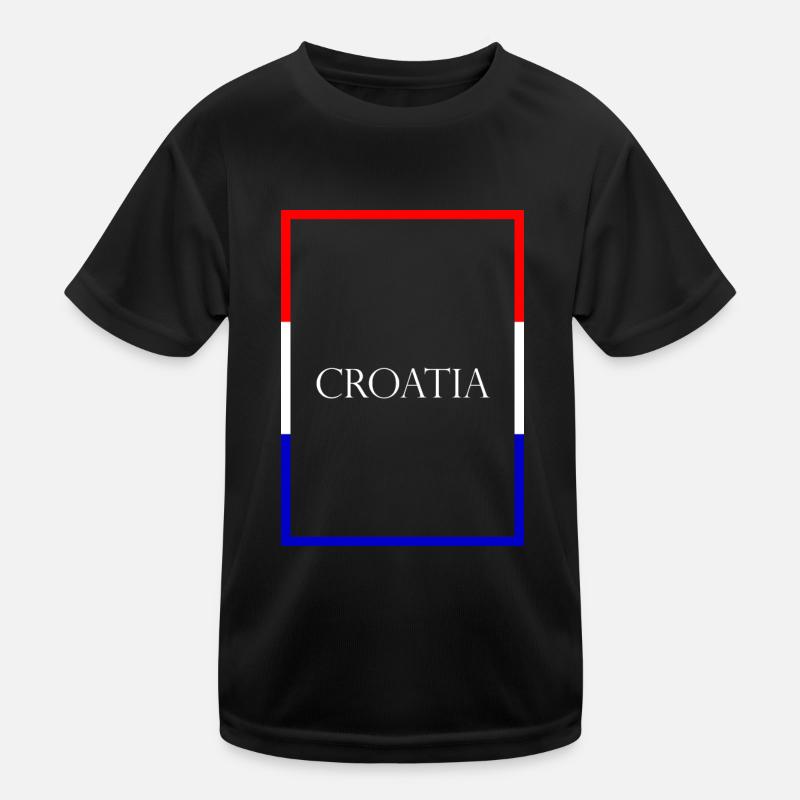 Croatie Croatie, Lettrage de déclaration avec drapeau T-shirt sport Enfant