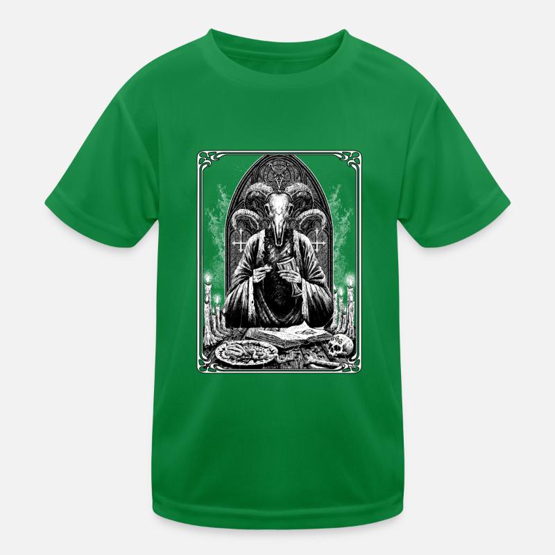 Satanic Occult Dark Art Devil 666 Pentagram Kids Functional T-Shirt
