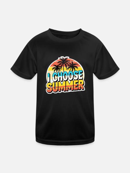 Choose Summer - Kids Functional T-Shirt - black - Front