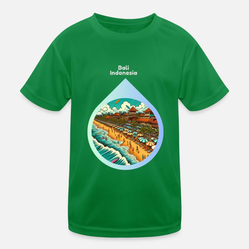 Conception AI : Magnifique plage à Bali, Indonésie. T-shirt sport Enfant