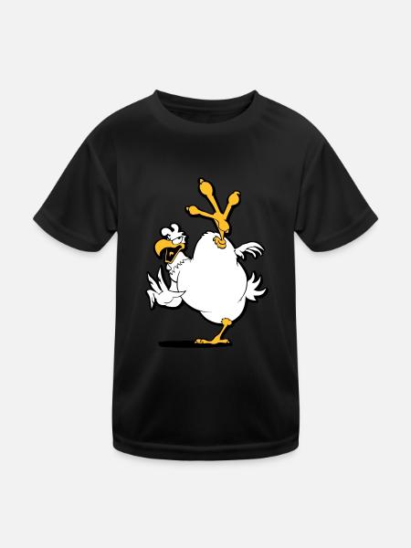 kung_fu_chicken - Kinder Funktions-T-Shirt - Schwarz