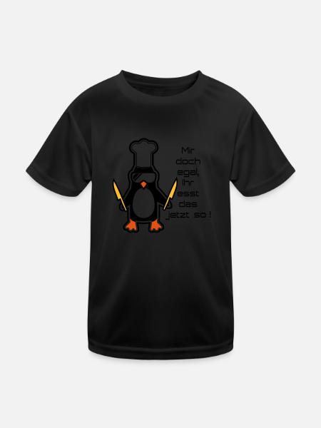 mir doch egal - Kids Functional T-Shirt - black
